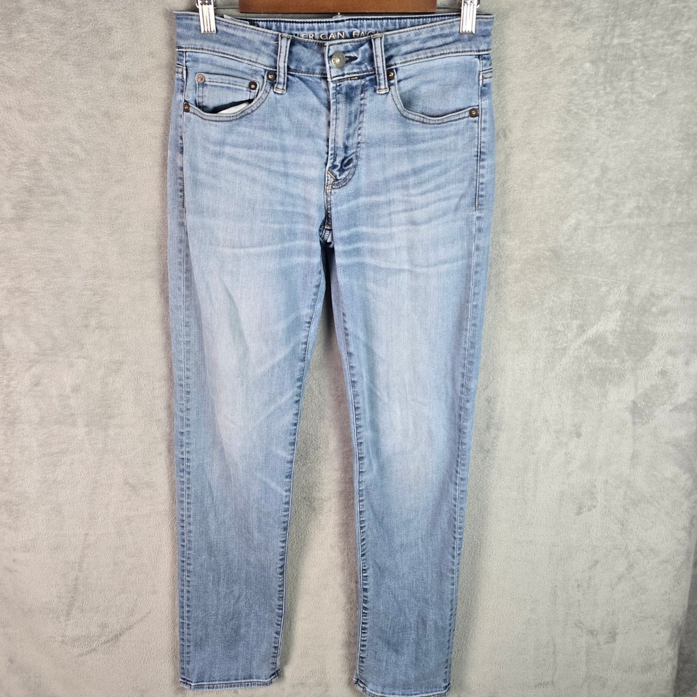 American Eagle Mens Original Straight Next Level Flex Light Wash Jeans 28x34